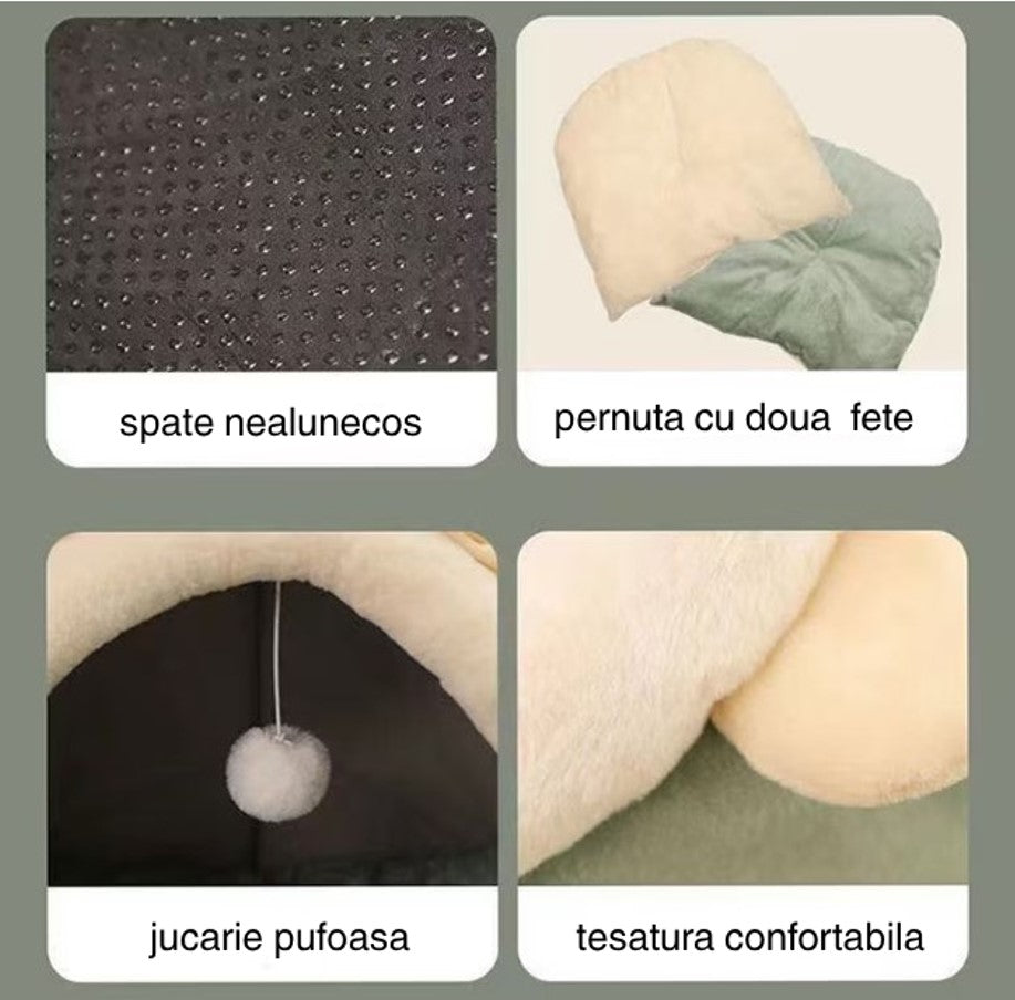Culcuș pentru Pisici gri/verde